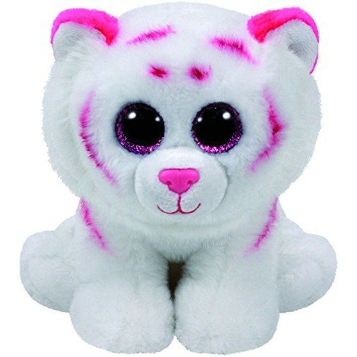 Plīša tīģeris TY Beanie Babies, rozā-balts, 24 cm cena un informācija | Mīkstās (plīša) rotaļlietas | 220.lv