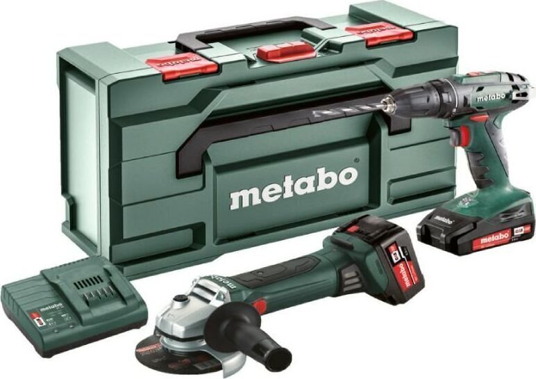 Akumulatora skrūvgriezis/urbjmašīna un leņķa slīpmašīna Metabo MetaBOX165 цена и информация | Skrūvgrieži, urbjmašīnas | 220.lv