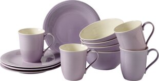 Villeroy & Boch 12-daļīgs brokastu komplekts Like Color Loop, violets cena un informācija | Trauki, šķīvji, pusdienu servīzes | 220.lv