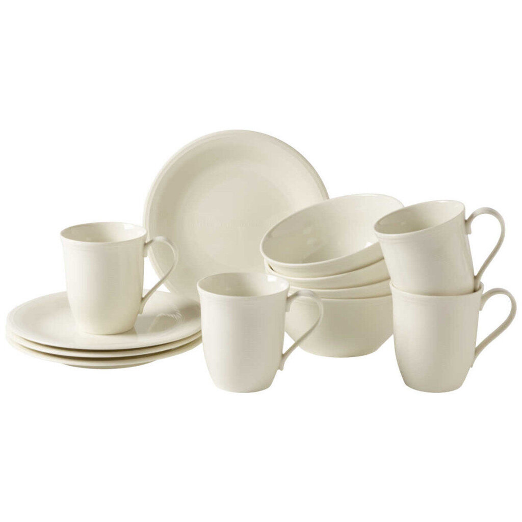 Villeroy & Boch Brokastu komplekts no 12 priekšmetiem Like Color Loop, natural cena un informācija | Glāzes, krūzes, karafes | 220.lv