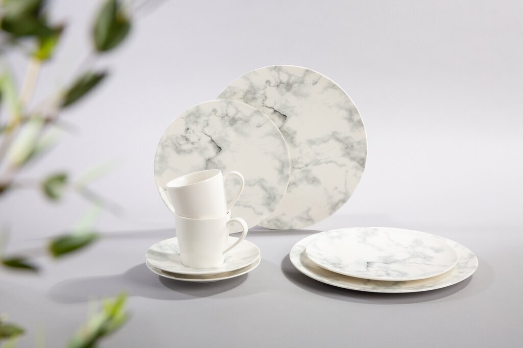 Like by Villeroy & Boch trauku komplekts, 8 priekšmeti, Marmor, balts cena un informācija | Glāzes, krūzes, karafes | 220.lv