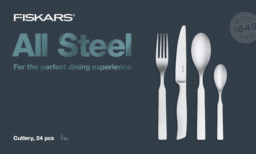 Fiskars All Steel virtuves piederumu komplekts, 24 priekšmeti cena un informācija | Galda piederumi | 220.lv