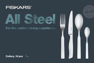 Набор столовых приборов Fiskars All Steel, 16 частей цена и информация | столовые приборы kinghoff 24шт. стекло kh-1512 | 220.lv