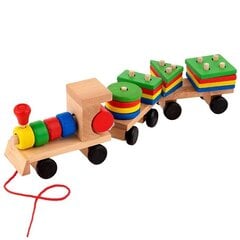 Деревянный паровозик-конструктор, 30 см цена и информация | Конструктор автомобилей игрушки для мальчиков | 220.lv