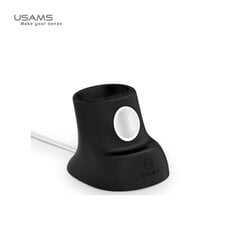 Компактный силиконовый держатель для заряда Usams US-ZJ051 2в1 Apple Watch и Airpods, черный цена и информация | Зарядные устройства для телефонов | 220.lv