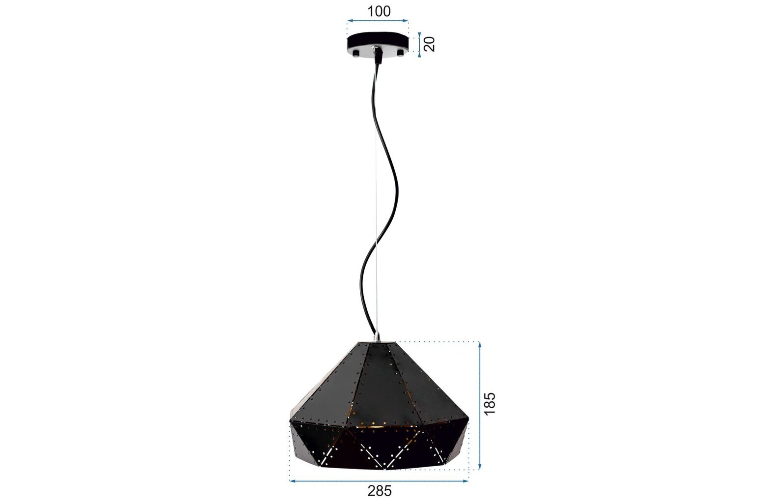 Piekaramā lampa Industrial Yurt, Black cena un informācija | Piekaramās lampas | 220.lv