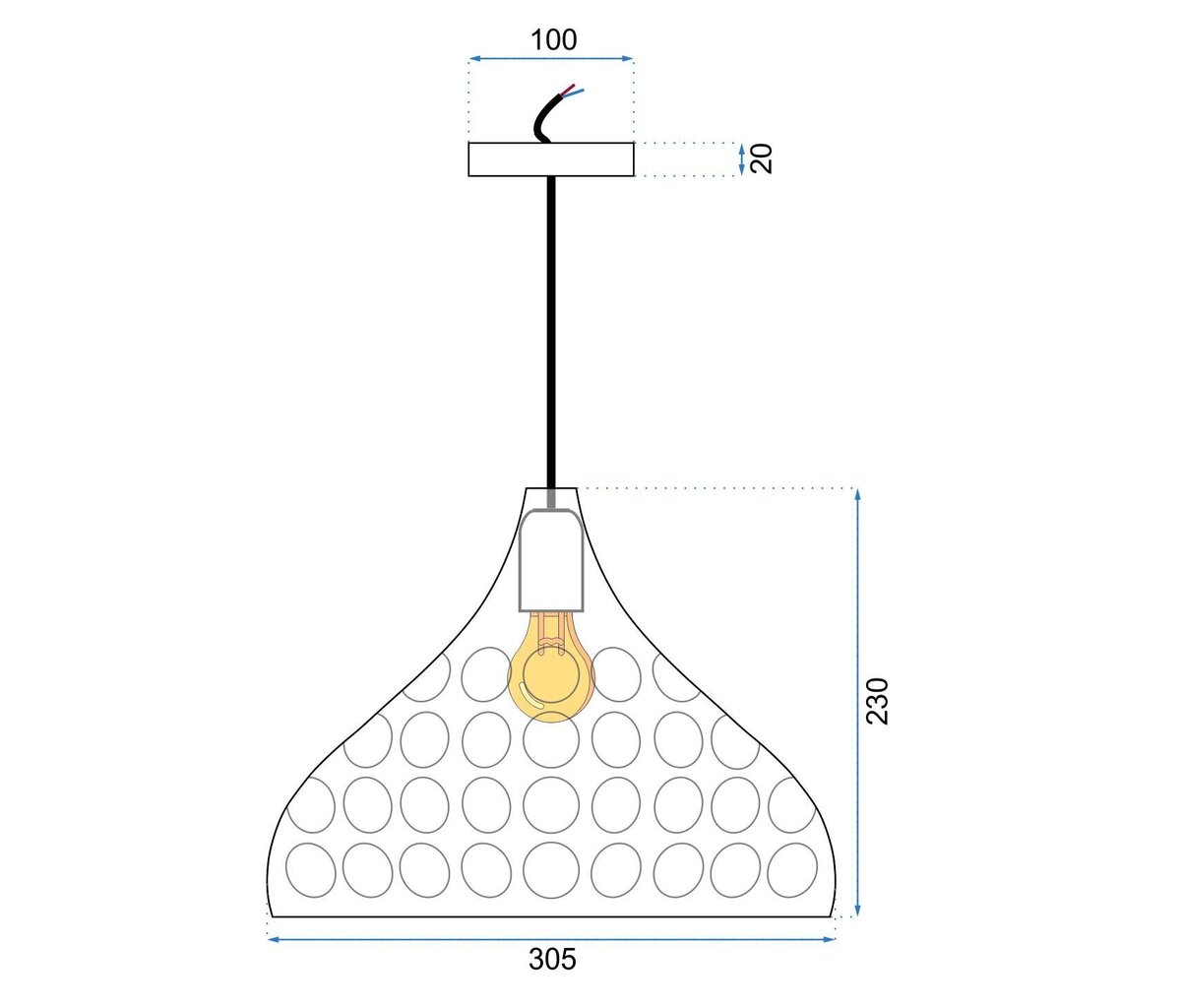 Piekaramā lampa Mirror C, Rose gold cena un informācija | Piekaramās lampas | 220.lv