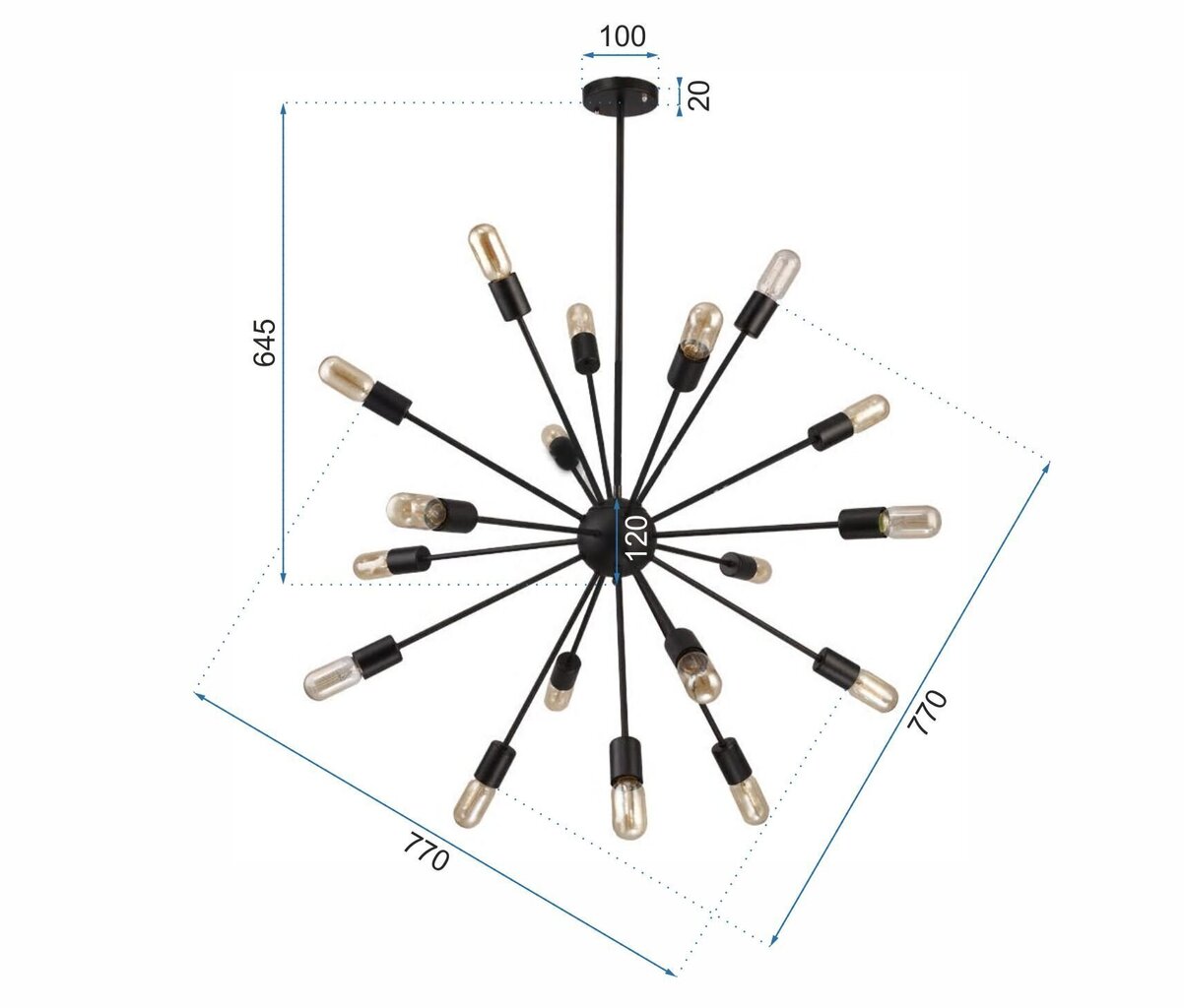 Piekaramā lampa Starburst 18 cena un informācija | Lustras | 220.lv