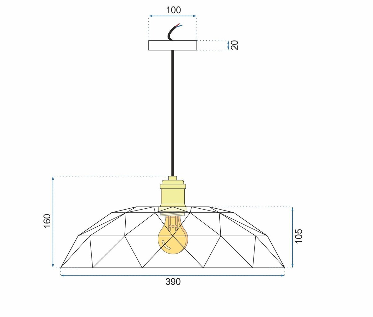 Piekaramā lampa Mosaic A, White cena un informācija | Lustras | 220.lv