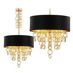 Piekaramā lampa Deluxe, 45 cm, black/gold цена и информация | Люстры | 220.lv