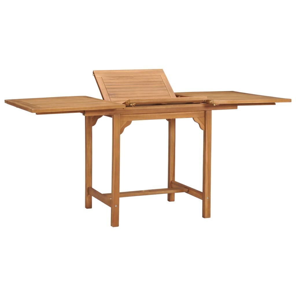 vidaXL izvelkams dārza galds, (110-160)x80x75 cm, masīvs tīkkoks cena un informācija | Dārza galdi | 220.lv