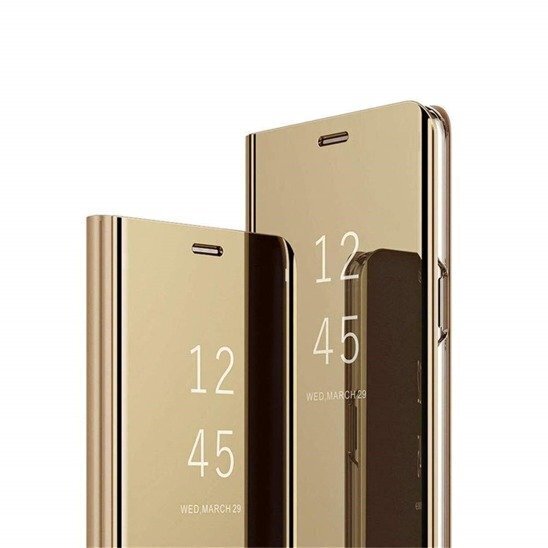 Mocco Clear View Cover Case For Samsung Galaxy A42 5G Gold cena un informācija | Telefonu vāciņi, maciņi | 220.lv