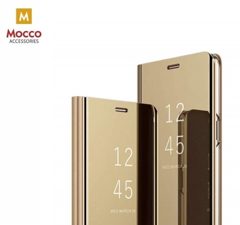 Mocco Clear View Cover Case For Samsung Galaxy A42 5G Gold cena un informācija | Telefonu vāciņi, maciņi | 220.lv