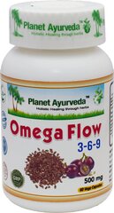 Uztura bagātinātājs Omega Flow 3-6-9, Planet Ayurveda™, 60 kapsulas cena un informācija | Vitamīni, preparāti, uztura bagātinātāji labsajūtai | 220.lv