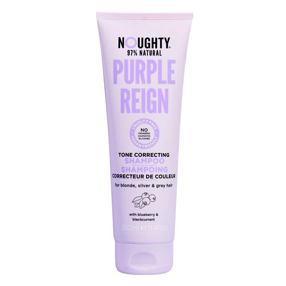 Dzeltenu matu toni koriģējošs šampūns Noughty Purple Reign, 250 ml cena un informācija | Šampūni | 220.lv