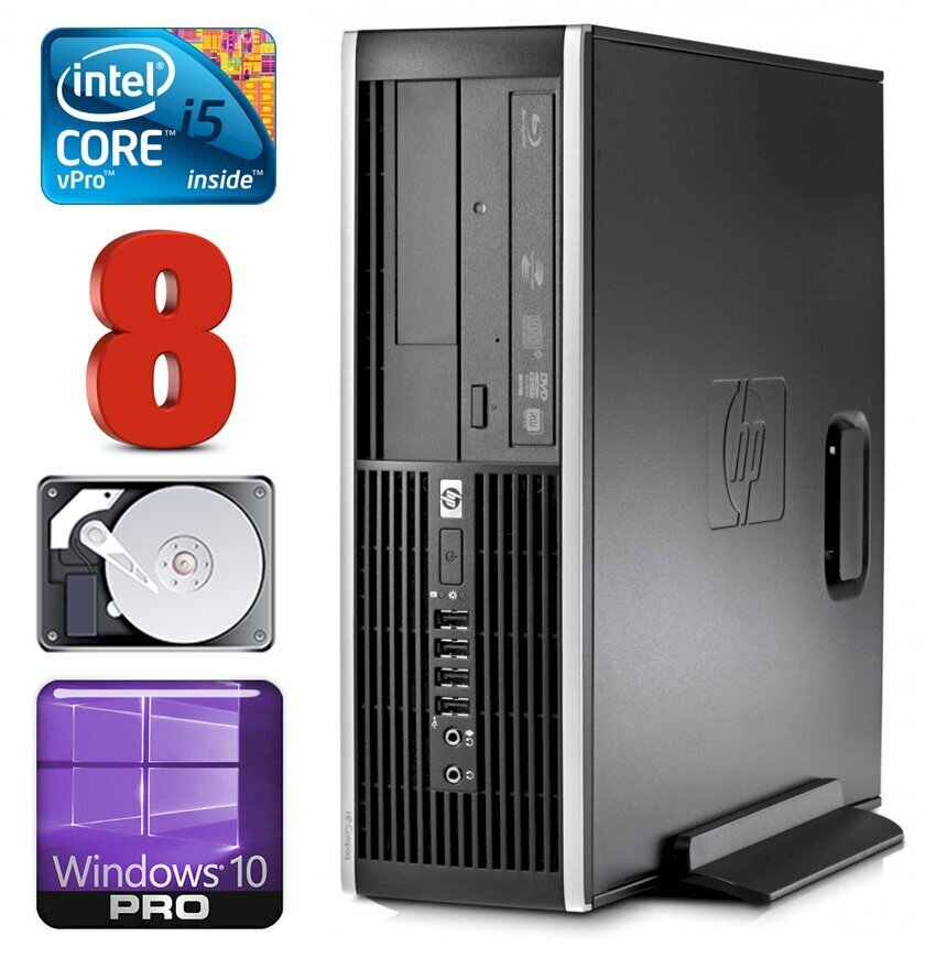 HP 8100 Elite SFF i5-650 8GB 250GB DVD WIN10Pro [atjaunots] cena un informācija | Stacionārie datori | 220.lv