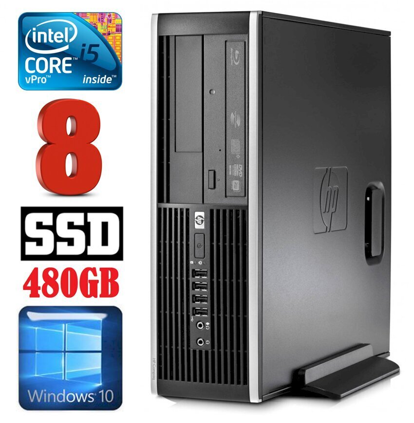 HP 8100 Elite SFF i5-650 8GB 480SSD DVD WIN10 [atjaunots] cena un informācija | Stacionārie datori | 220.lv