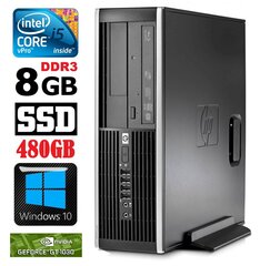 HP 8100 Elite SFF i5-650 8GB 480SSD GT1030 2GB DVD WIN10 [atjaunots] cena un informācija | Stacionārie datori | 220.lv