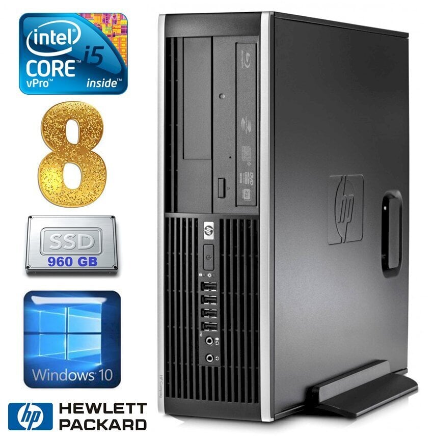 HP 8100 Elite SFF i5-650 8GB 960SSD DVD WIN10 [atjaunots] cena un informācija | Stacionārie datori | 220.lv