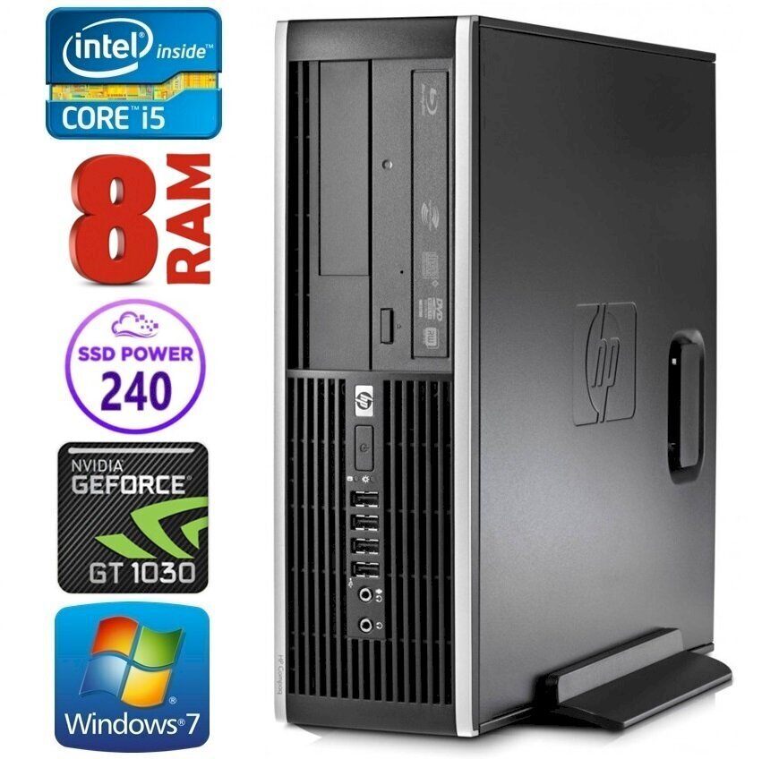 HP 8100 Elite SFF i5-750 8GB 240SSD GT1030 2GB DVD WIN7Pro [atjaunots] cena un informācija | Stacionārie datori | 220.lv