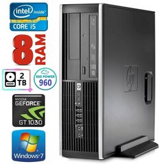 HP 8100 Elite SFF i5-750 8GB 960SSD+2TB GT1030 2GB DVD WIN7Pro [atjaunots] cena un informācija | Stacionārie datori | 220.lv