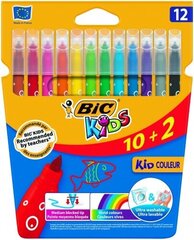 Фломастеры Bic Coloured Kids Couleur набор из 12 цветов 103226 цена и информация | Принадлежности для рисования, лепки | 220.lv