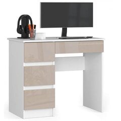 Письменный стол NORE A7, левый, белый/бежевый цена и информация | Компьютерные, письменные столы | 220.lv