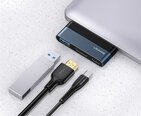 USAMS SJ492 USB-C centrmezgls uz 1xUSB, 1xUSB-C, 1xHDMI, Melns