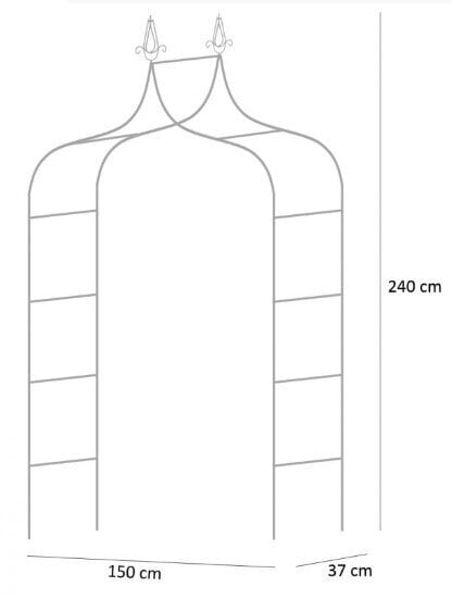 Arka kāpšanas augiem Garden Line, 240 cm cena un informācija | Ziedu statīvi, puķu podu turētāji | 220.lv