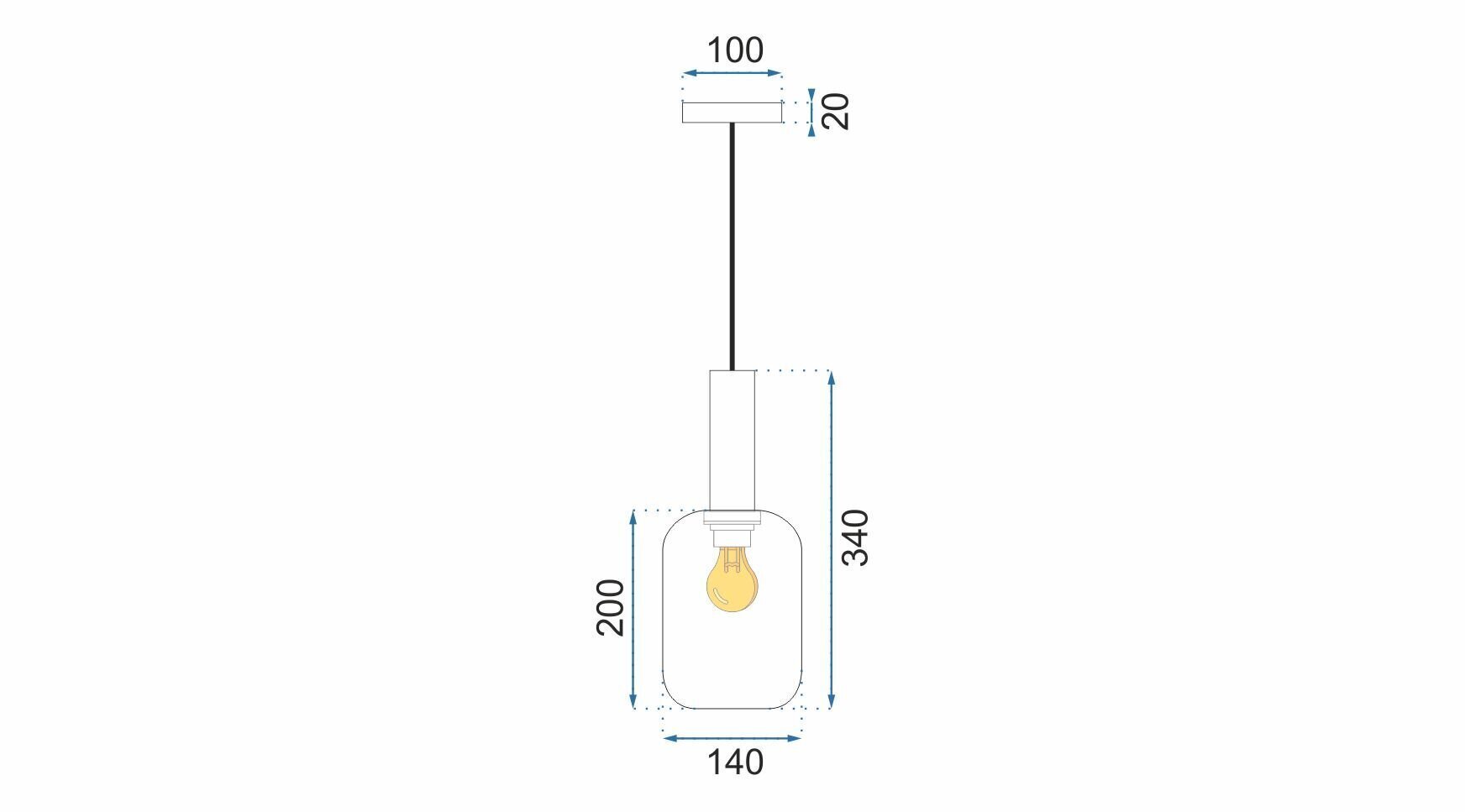 Piekaramā lampa Retro Glass A, Transparent цена и информация | Piekaramās lampas | 220.lv