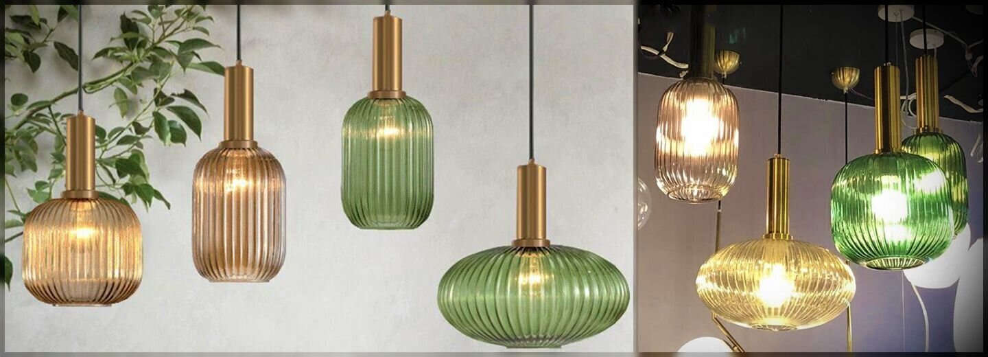 Piekaramā lampa Retro Glass A, Green cena un informācija | Lustras | 220.lv