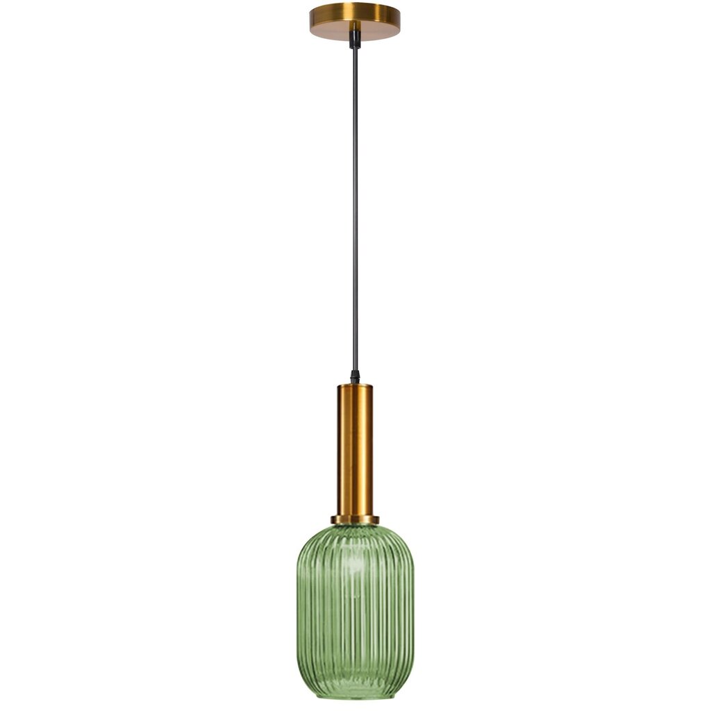 Piekaramā lampa Retro Glass A, Green cena un informācija | Lustras | 220.lv