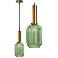 Piekaramā lampa Retro Glass A, Green cena un informācija | Lustras | 220.lv