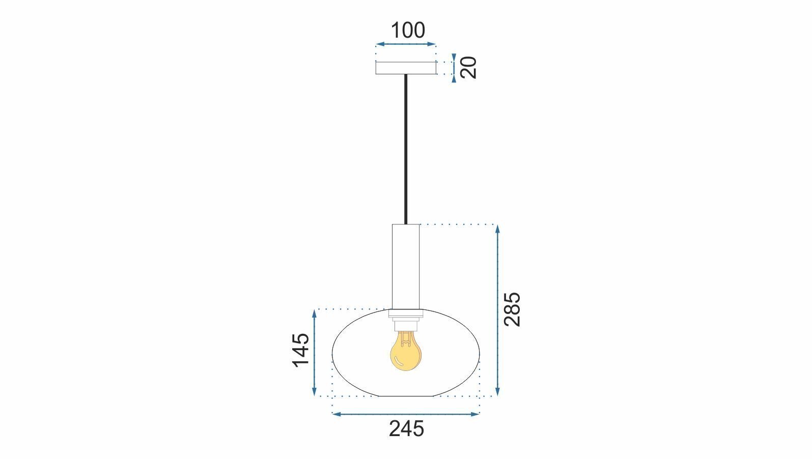 Piekaramā lampa Retro Glass C, Orange cena un informācija | Lustras | 220.lv