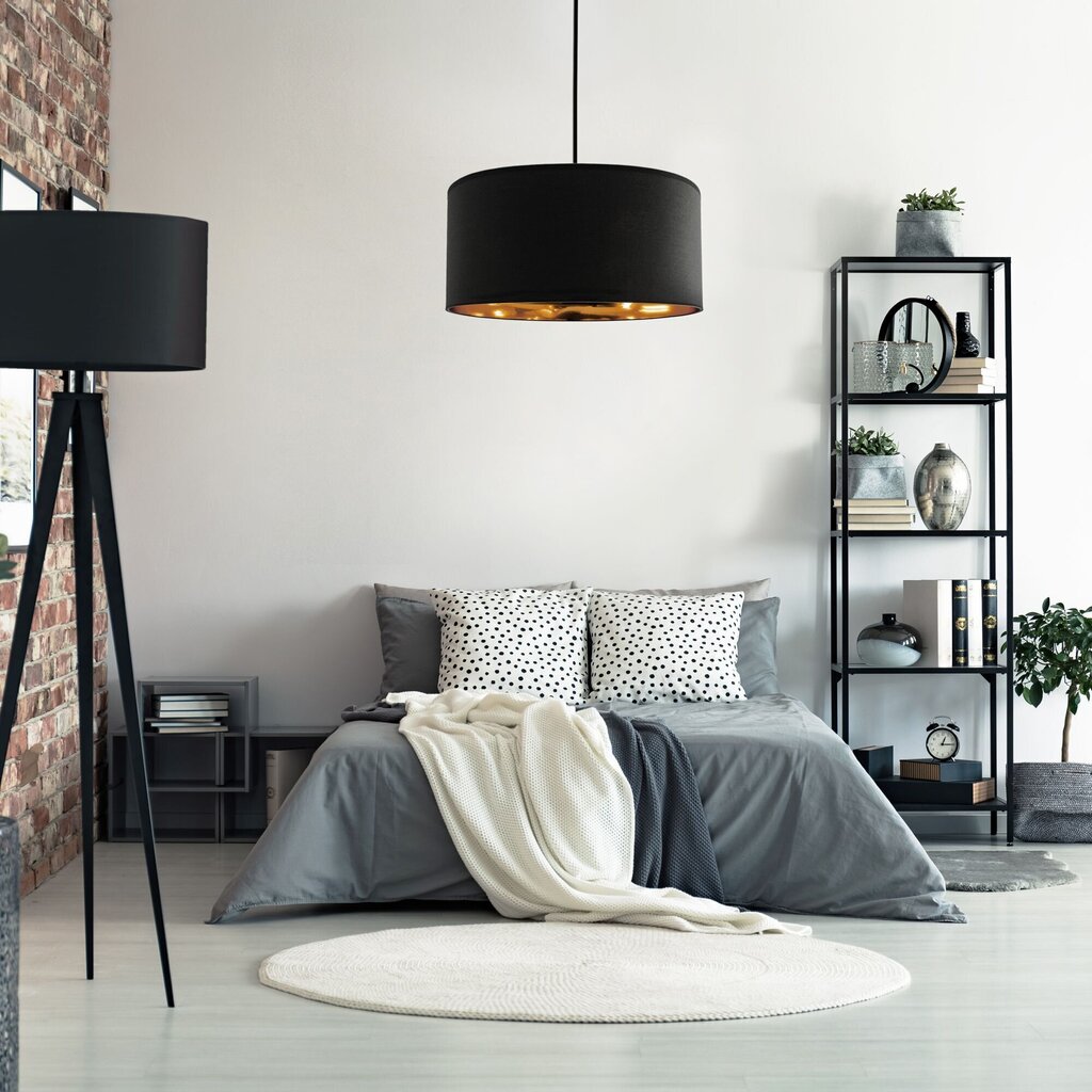 Piekaramā lampa Classic Black/Gold, 40 cm cena un informācija | Lustras | 220.lv