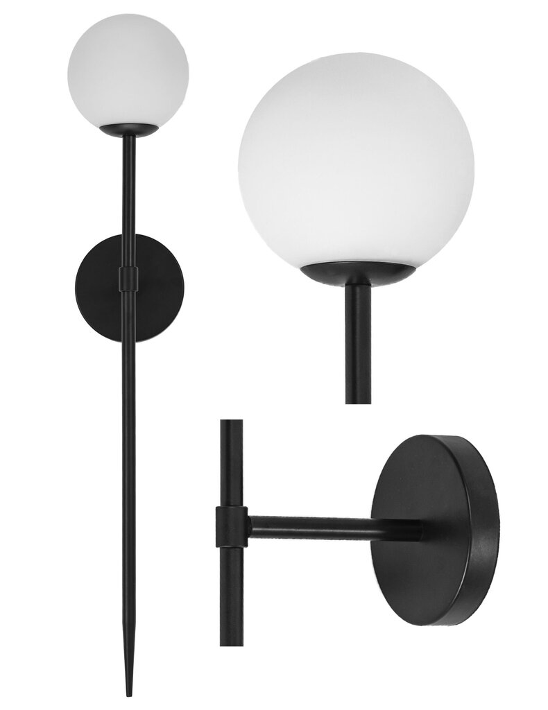 Sienas lampa Modern Ball, 75 cm, Black cena un informācija | Sienas lampas | 220.lv