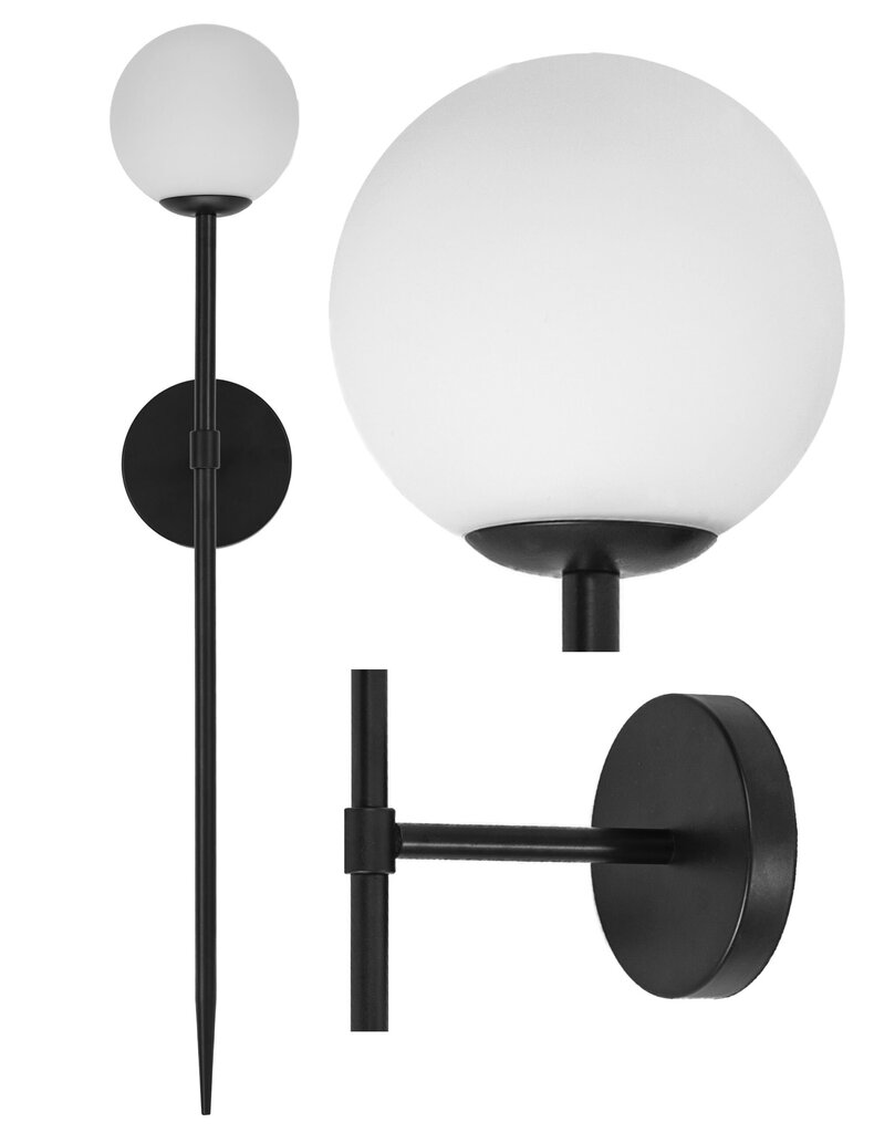 Sienas lampa Modern Ball, 90 cm, Black cena un informācija | Sienas lampas | 220.lv