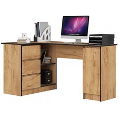 Письменный стол NORE B20, левый вариант, коричневый цена и информация | Компьютерные, письменные столы | 220.lv