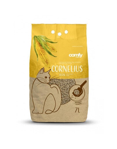 Comfy kukurūzas pakaiši kaķiem Cornelius Natural, 7 l cena un informācija | Kaķu smiltis, pakaiši | 220.lv