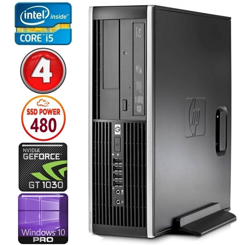 HP 8100 Elite SFF i5-750 4GB 480SSD GT1030 2GB DVD WIN10Pro [atjaunots] cena un informācija | Stacionārie datori | 220.lv