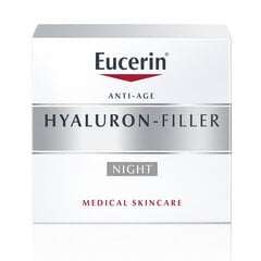 Ночной крем против морщин Eucerin Hyaluron-Filler, 50 мл цена и информация | Наносите на чистую кожу лица. Подержите около 10-15 минут и смойте водой. | 220.lv