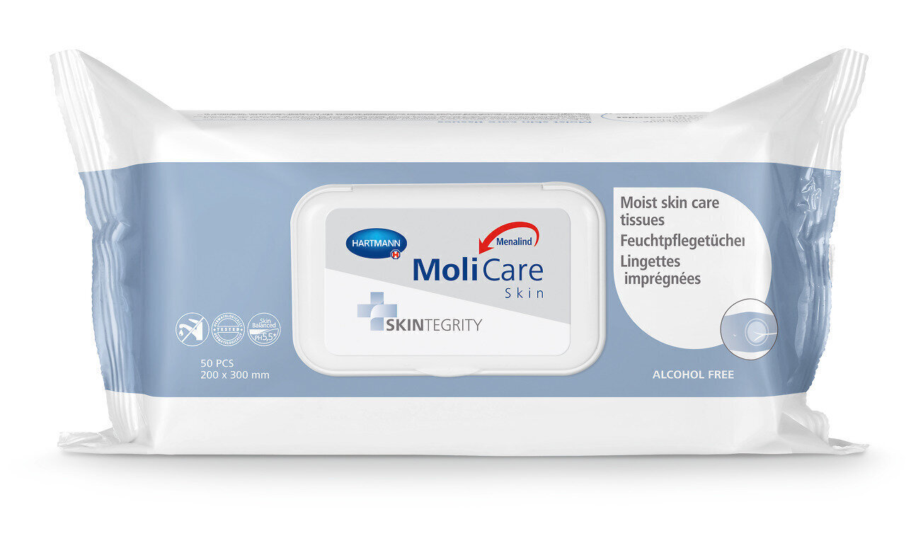 MoliCare Skin mitrās salvetes N50 cena un informācija | Sejas ādas kopšana | 220.lv