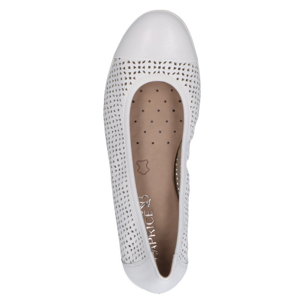 Caprice sieviešu balti balerīnas apavi cena un informācija | Sieviešu kurpes | 220.lv