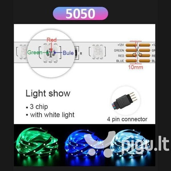 Smart RGB 5050 LED lente ar Bluetooth funkciju, 20 m цена и информация | LED lentes | 220.lv