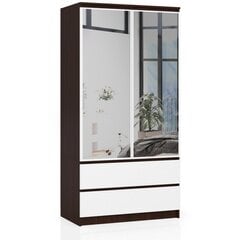 Шкаф NORE S90 с зеркалом, коричневый/белый цена и информация | Шкафы | 220.lv