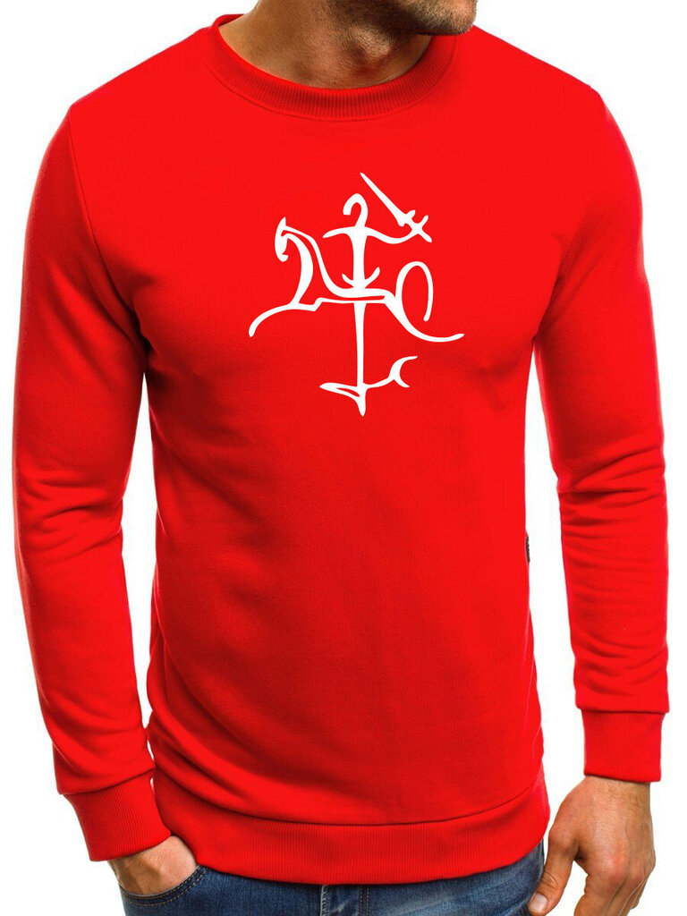 Vīriešu sarkanas krāsas džemperis "Vytis" stilā cena un informācija | Vīriešu jakas | 220.lv