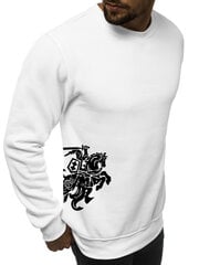 Vīriešu džemperis ar uzdruku sānā "Vytis", balts цена и информация | Мужские толстовки | 220.lv