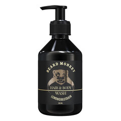 Šampūns ķermenim un matiem BEARD MONKEY, citronzāle, 250 ml cena un informācija | Šampūni | 220.lv