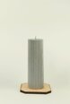 Pelēka sojas vaska svece Cilindrs 4,5x14,5 cm. 250 g