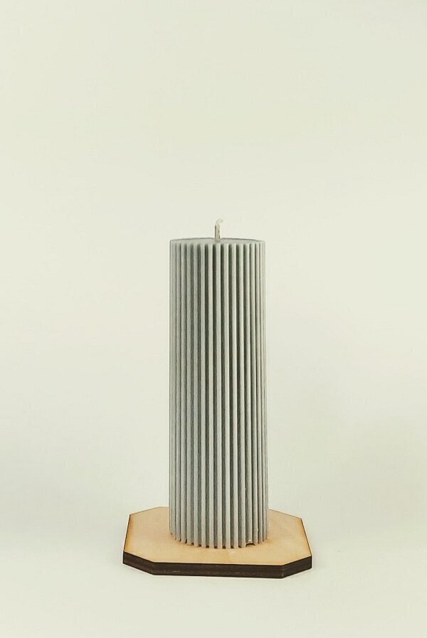 Pelēka sojas vaska svece Cilindrs 4,5x14,5 cm. 250 g cena un informācija | Sveces un svečturi | 220.lv